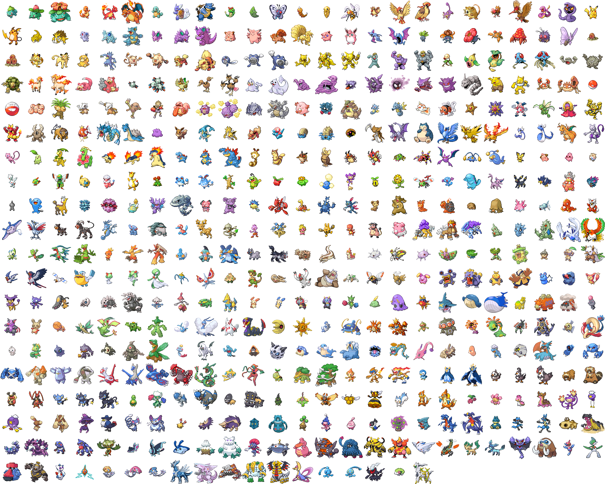 Tous les Pokémon de Pokémon Diamant et Perle